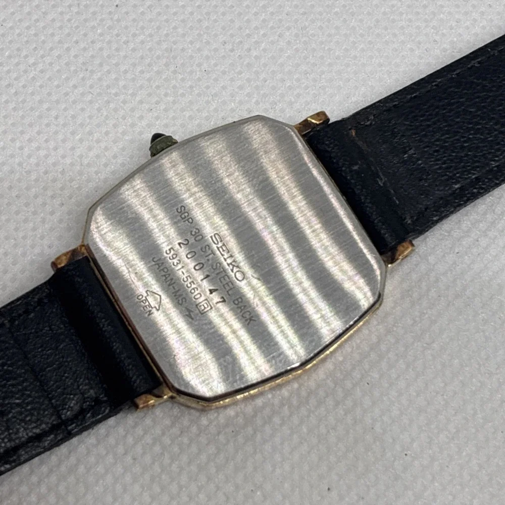 Vintage SEIKO Dolce 5931-5560 22mm Gold Dial Men's Qz Watch - WORKING!